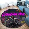 Chainsaw Man Round Area Rug Carpet Rug For Living Room Bedroom Sofa Playroom Decor Nonslip Floor Mat