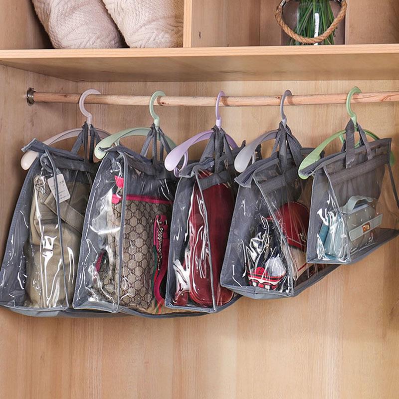 PVC Transparent Dust Cover for Hanging Handbag Storage - Waterproof Leather Bag Protector