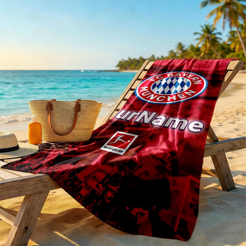 Bayern Munich Customizable Name Beach Towel Super Soft Microfiber Quickdry Fabric Portable for SwimmingBeachCamping Travel Beach AccessoriesGym