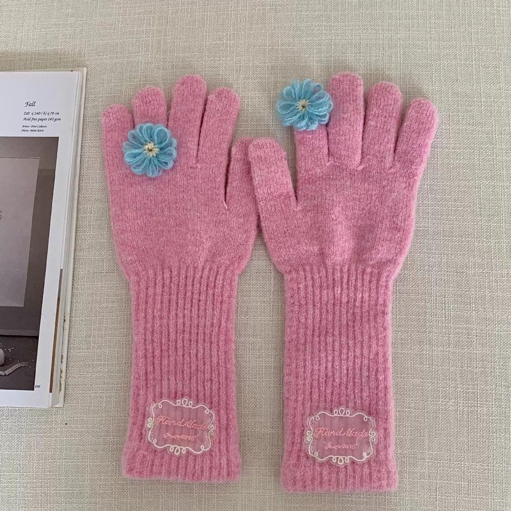 Soft Warm Knitted Winter Gloves Spring Full Finger Gloves For Women