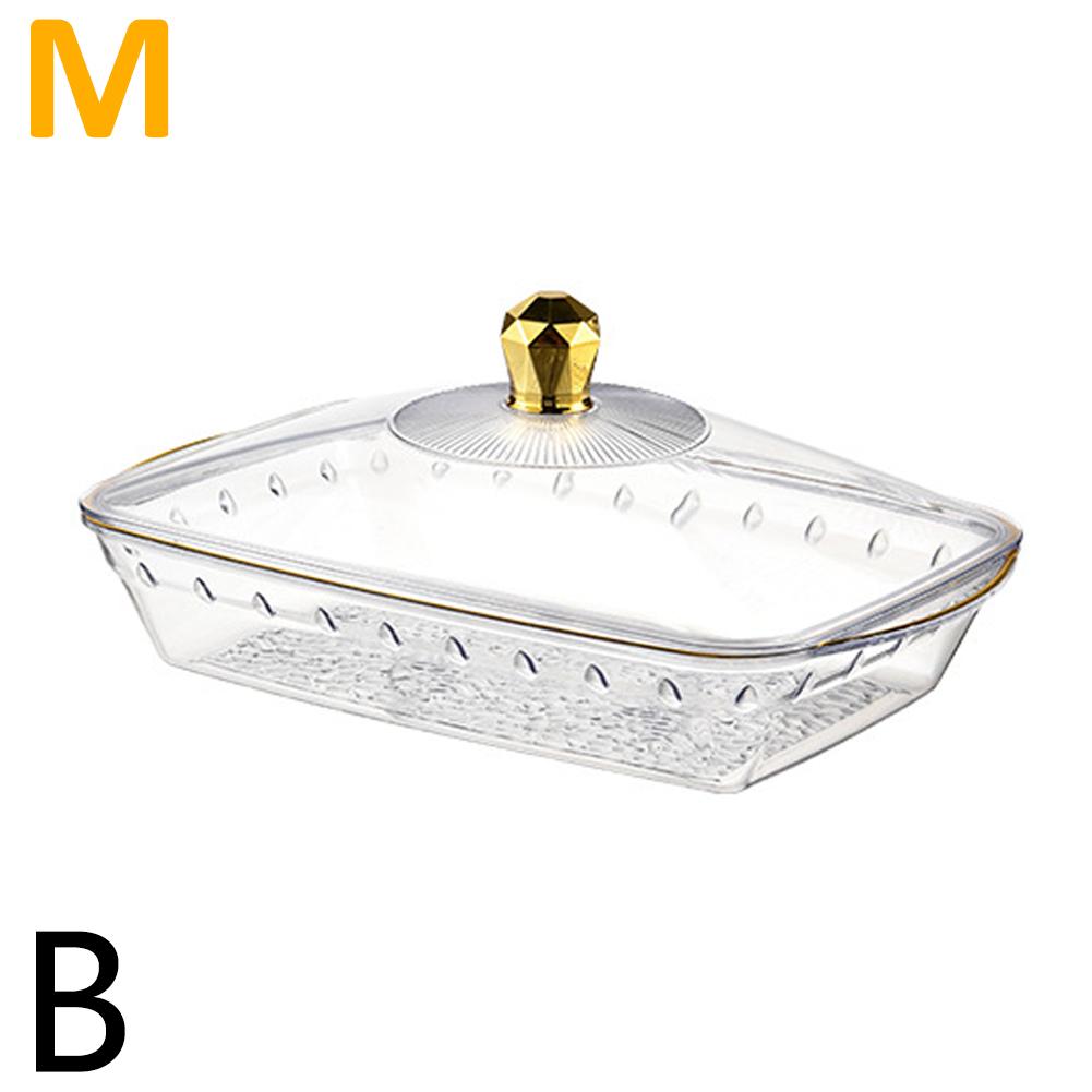 Поднос для закусок, прозрачный поднос для фруктов с крышкой, поднос для закусок, пластиковый органайзер для хранения сухофруктов, орехов, печенья, конфет