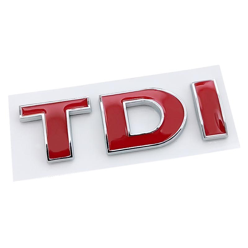 3D ABS Black Red Logo TDI Emblem Letters Decal Car Rear Trunk Badge TDI Sticker for VW Accessories zd4