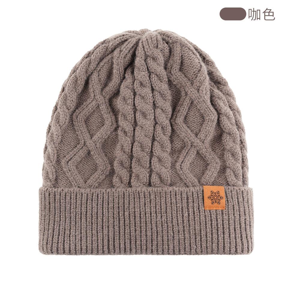 Knitted hat winter velvet warm knitted hat outdoor riding ear protection wool high top wide brim large brim cold protection