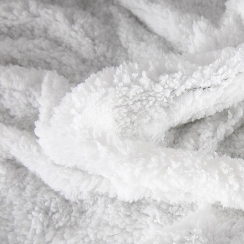 Двухслойное однотонное фланелевое одеяло для дивана из овечьей шерсти