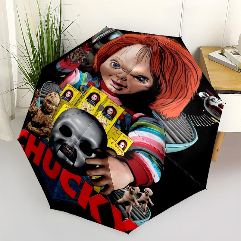 Модный складной зонт Chucky с автоматическим открытием/закрытием. Портативный и складной, идеально подходит для подарка, путешествий и повседневного использования.
