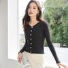 Women's Lightweight V-Neck Long-Sleeve Knit Top