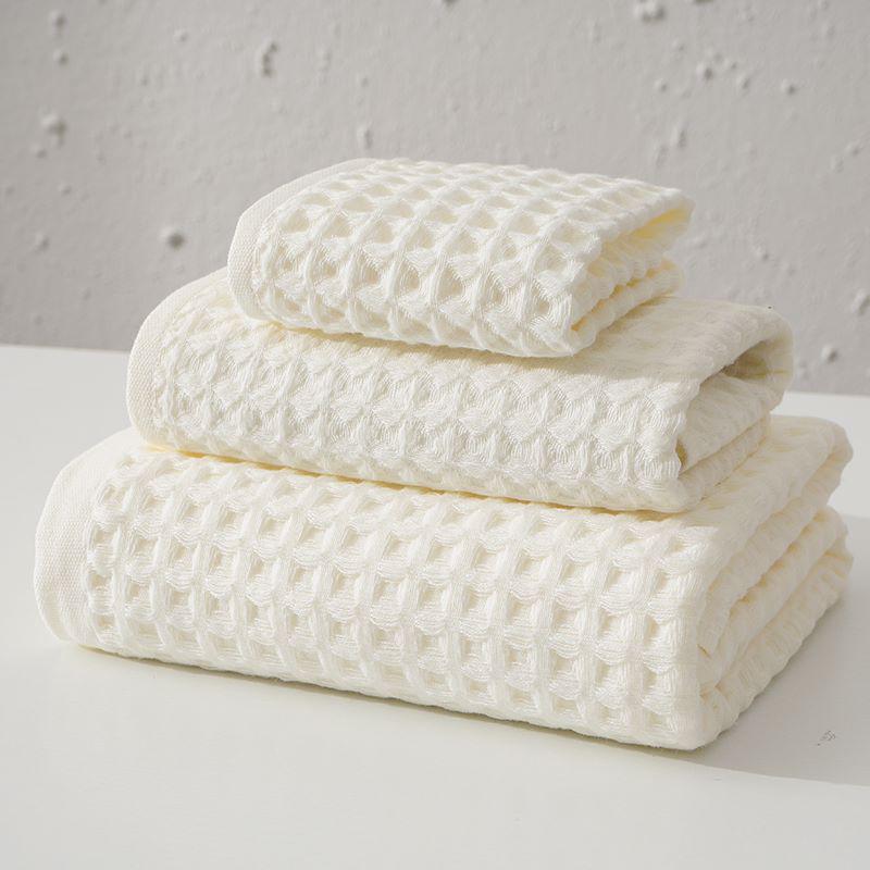 Pure Cotton Waffle Oversized Bath Towel - Super Soft & Absorbent