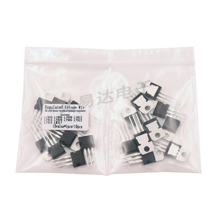 Образец регулятора напряжения TO-220 [10 типов, по 1 шт. каждого типа], включает L7812, L7805 и т. д.