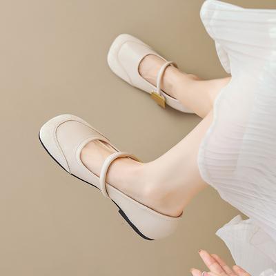 Weiwei Girl 993-5 французские туфли Мэри Джейн женские на плоской подошве с одним словом и неглубоким горлом ретро мягкая подошва одинарные туфли в стиле феи