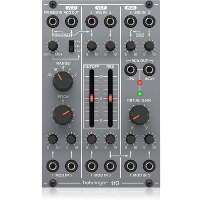 Серия SYSTEM100 Модуль 110 VCO/VCF/VCA Аналоговый Синтезатор, Совместимый с Eurorack, Аналоговый Модуль VCO/VCF/VCA, Серый