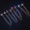 Metal Star Collar Brooch Chain Double Layer Chain Lapel Pin Creative Gift Shirt Collar Pin