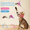 Interactive Cat Collar Toy Teasing Wand with Colorful Natural Feathers and Bell Adjustable