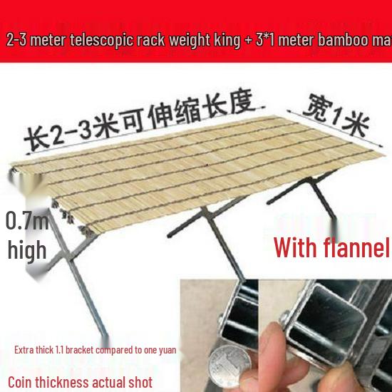 Foldable Night Market Shelf with Thick Bamboo Mat