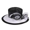 Women Derby Church Dress Fascinator Cloche Hat Wide Brim Tea Party Wedding Bucket Hat with Bow Accent