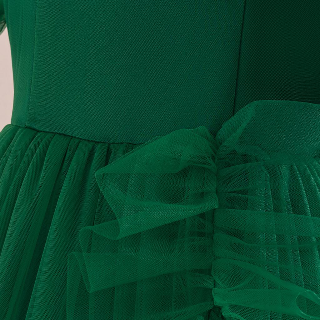 Платье принцессы для девочек-цветочниц на свадьбу, летнее детское торжественное длинное платье с бантом для школьного вечера, вечеринки, детского новогоднего платья LP-523