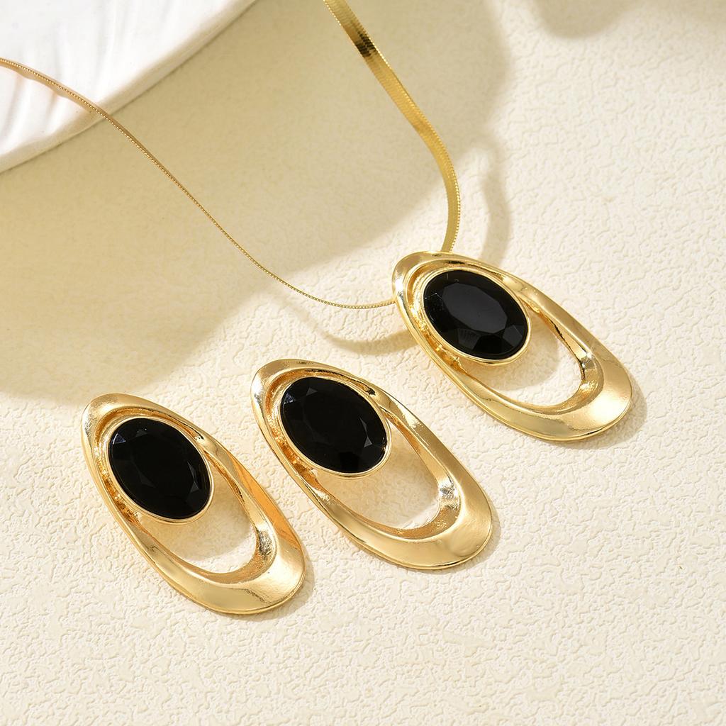 European and American style jewelry niche glossy design diamond-set design pendant earrings versatile long necklace women's jewelry