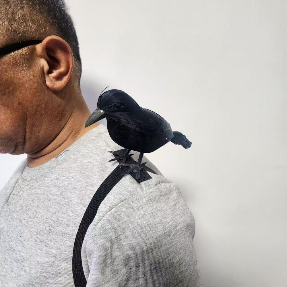 Cosplay Costume Props Halloween Simulation Crow Plush Crow Toy  Holiday Party Decoration