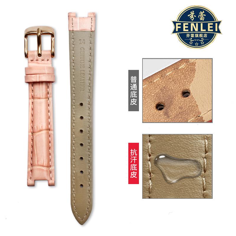 For Rossini 516752 616764 517784 5758G Notch Watch Chain Cowhide Leather Watchband Red Bracelet Men Women 14mm 16mm 18mm Strap
