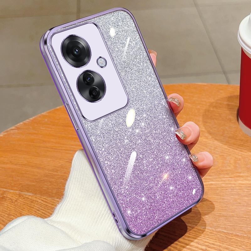 KEYSION Роскошный чехол-бампер с блестками и покрытием для OPPO Reno11 F 5G, прозрачный, из мягкого ТПУ, противоударный задний чехол для OPPO Reno 11F 5G