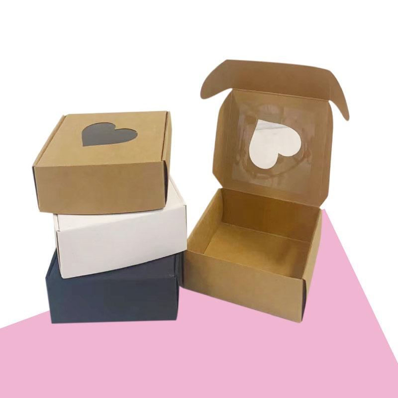 WTEMPO Heart-Shaped Clear Window Paper Gift Boxes Perfect for DIY Crafts & Trinket Packaging Birthday Wedding Party Decor Treat Boxes