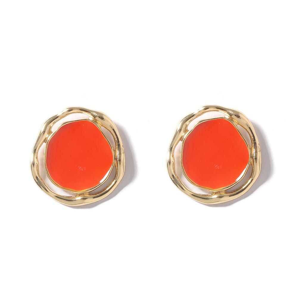 Корейская версия нишевого креативного дизайна, дофаминовые разноцветные нерегулярные геометрические круглые серьги-капли из сплава для девушки