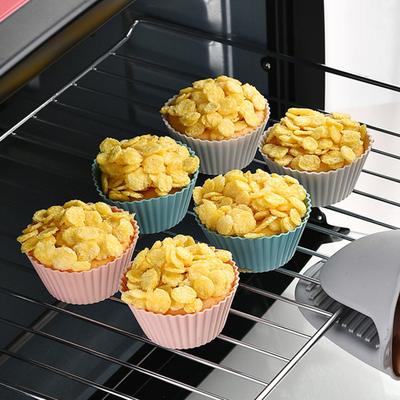 12/24 шт./компл., силиконовая чашка для кексов, круглая антипригарная форма для еды, без BPA, можно мыть в посудомоечной машине, форма для выпечки кексов, кухонные принадлежности