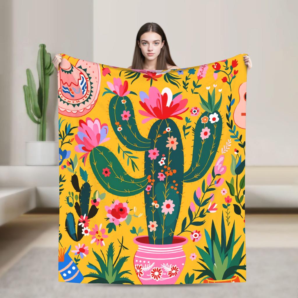 Colorful Floral and Animal  Blanket Quality Warm Soft  Throw Blanket Spring Kids Outdoor Funny Bedspread