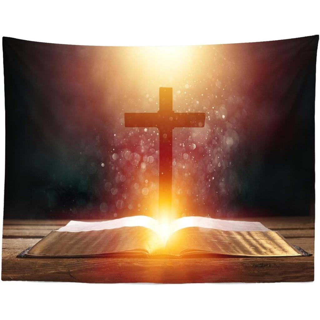 Divine Radiance Bible Scripture Book Wall Tapestry Wall Hanging Decor Boho Home Decoration For Bedroom Living Room