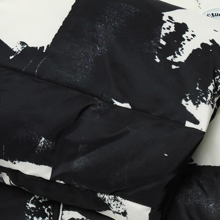 Fila X Études Коллаборация Полностью Принтованная Куртка Пуховик на Молнии со Стойкой Воротником и Длинными Рукавами Мужская верхняя одежда F11M346901F-ZA
