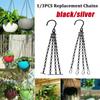 14" Hanging Basket Black/Silver Replacement Plant Hangers Hanging Chain Replacement Chains 4 Strand