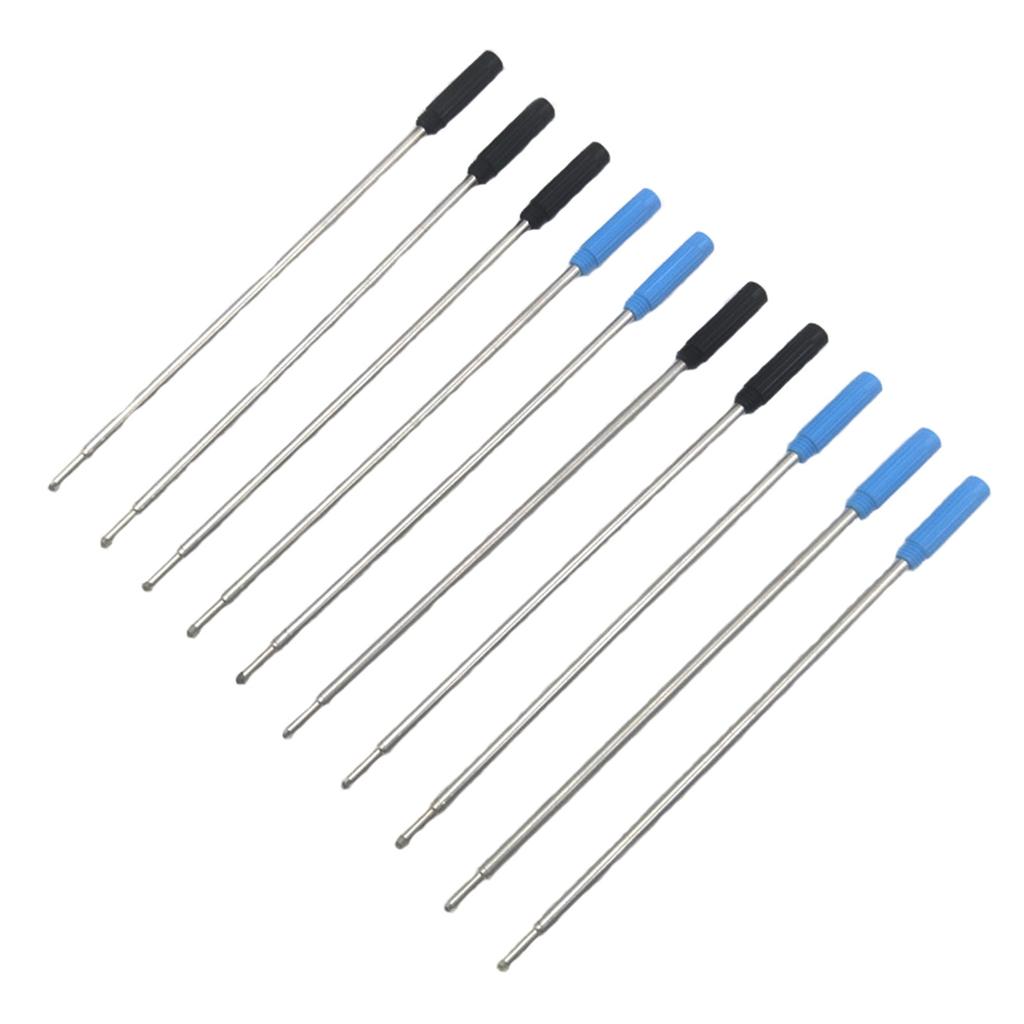 10PCS Premium Metal Pen Refills Blue Black Ink Refills 115mm Replacement Ballpoint Pen Refills 1mm Tip Pen Refill