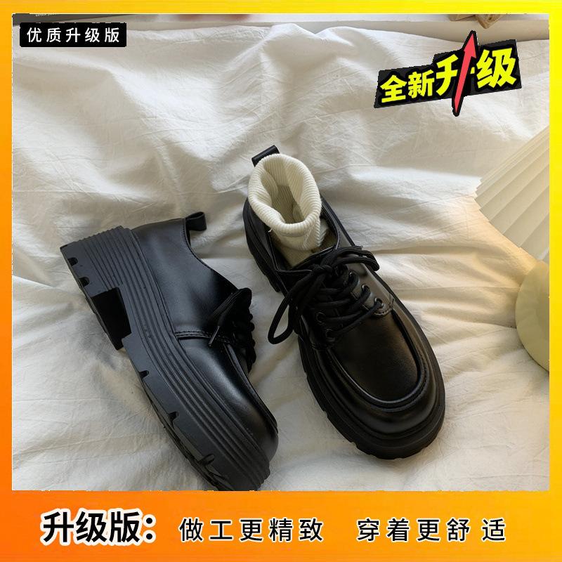 Черные универсальные кожаные туфли на платформе, женские сезонные туфли в стиле ретро на платформе в британском стиле в японском стиле Jk Single