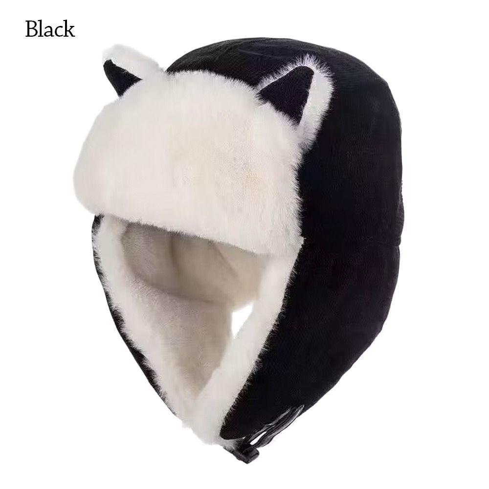 Plush Bomber Hat Warm Ski Russian Cap Outdoors Earflap Bonnet for Men Women