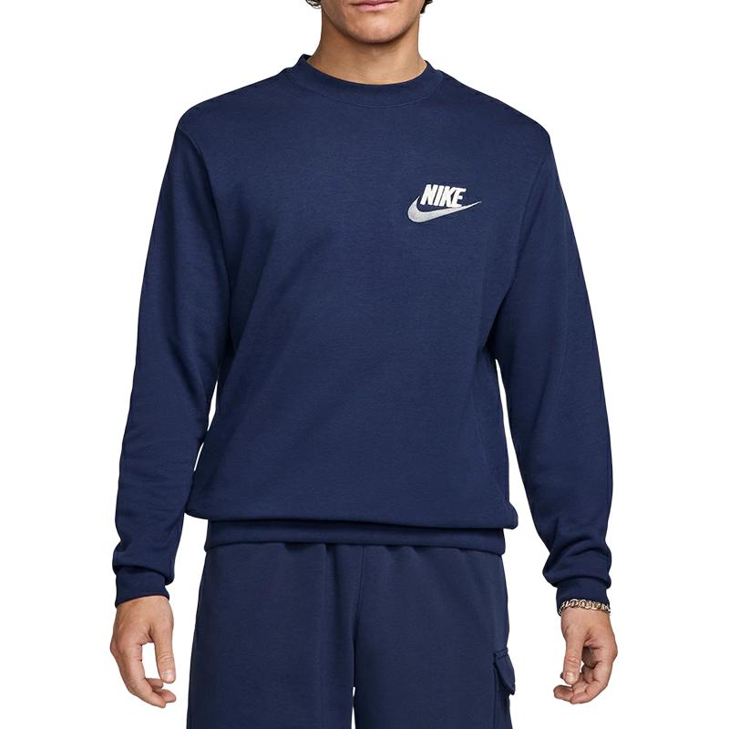 Nike Клубный свитшот с круглым вырезом, вышитым логотипом и длинными рукавами, мужской свитшот FB7685-410