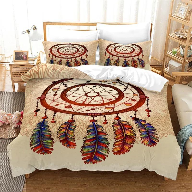 Dreamcatcher Bohemia Mandala Feathers Комплект постельного белья для мальчиков и девочек Twin Queen Size Пододеяльник Наволочка Детская кровать для взрослых