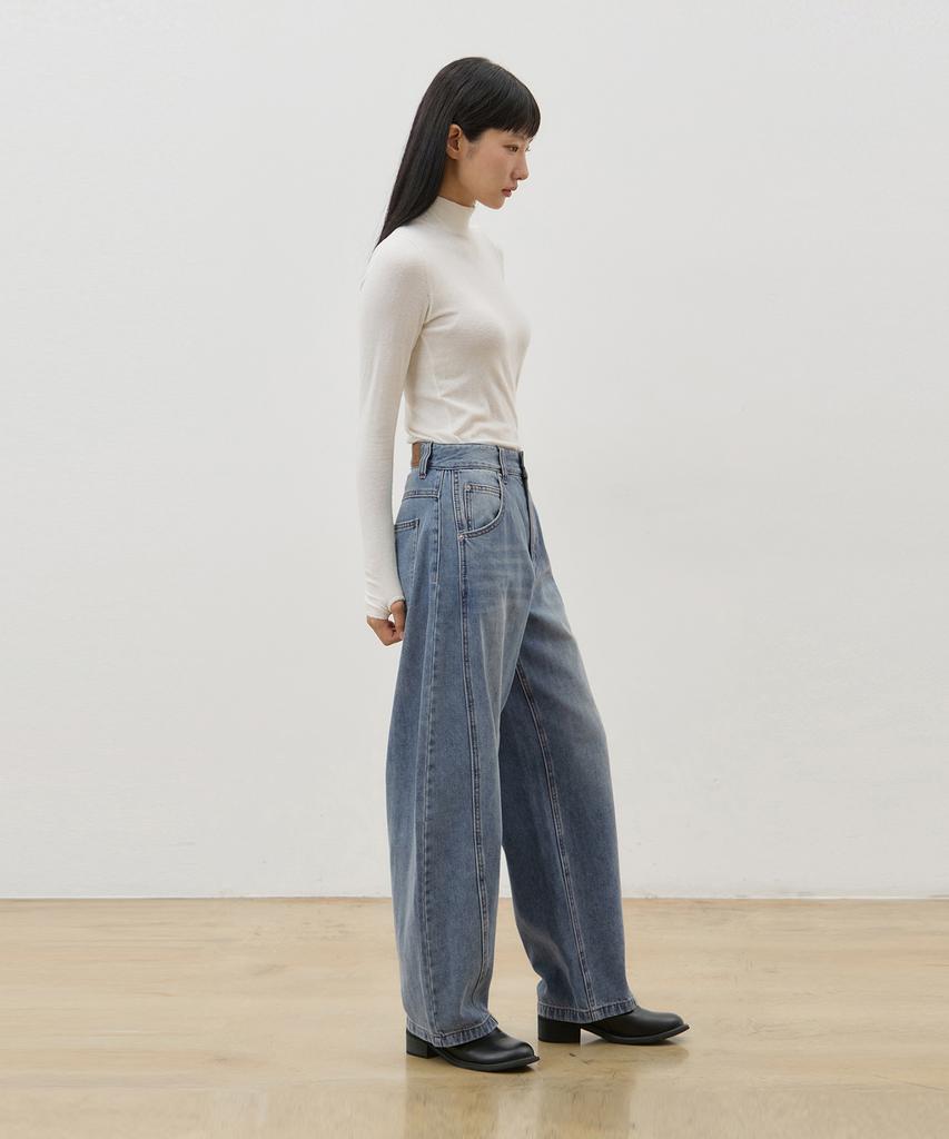 RYUL+WAI Denim Curved Wide Fit Pants Blue F6