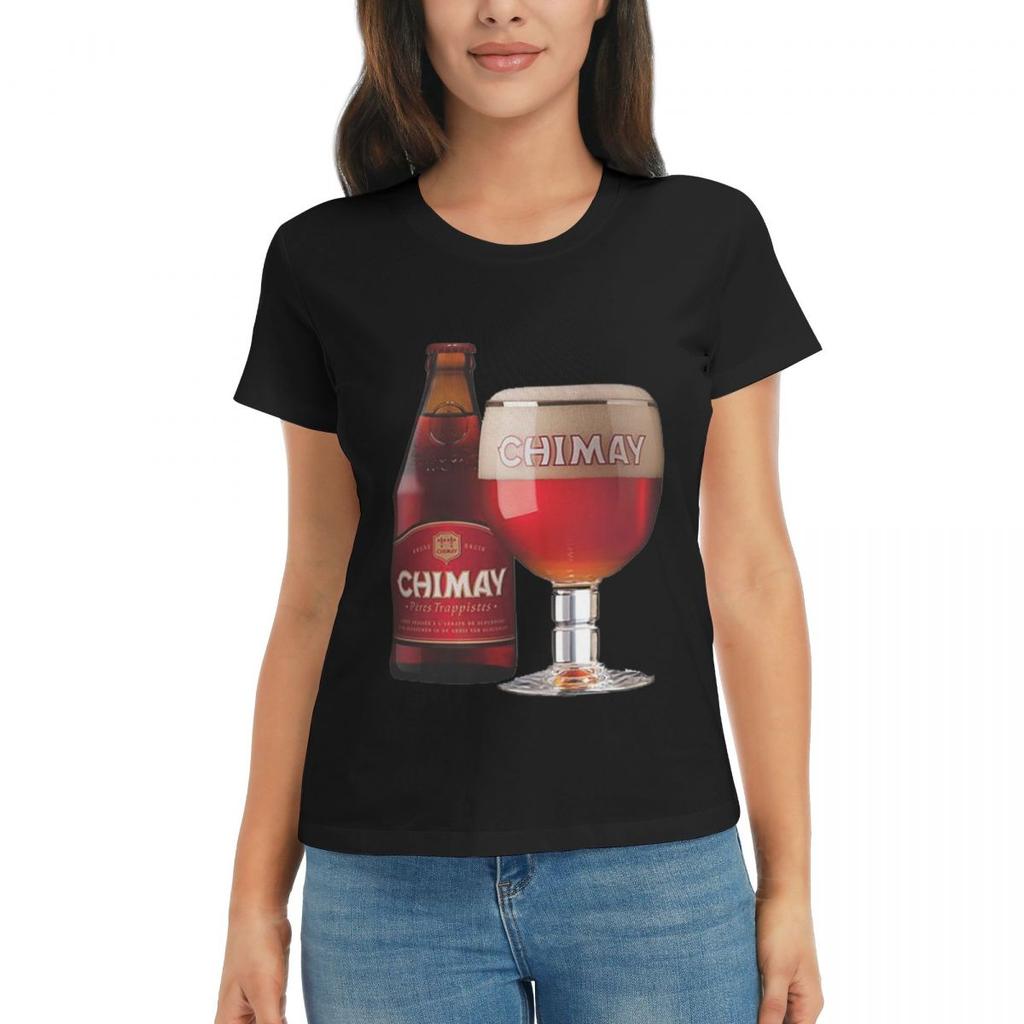 Women TShirt Chimay Logo Summer Short Sleeve Tees ONeck Cotton T Shirts Clothes Tops Streetwear