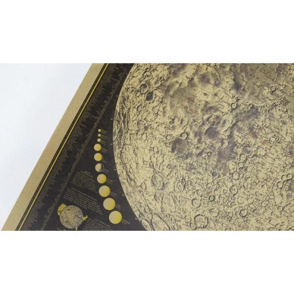 Exquisite Retro Large Vintage Paper Earth's Moon World Map Poster Elegant Home Decor