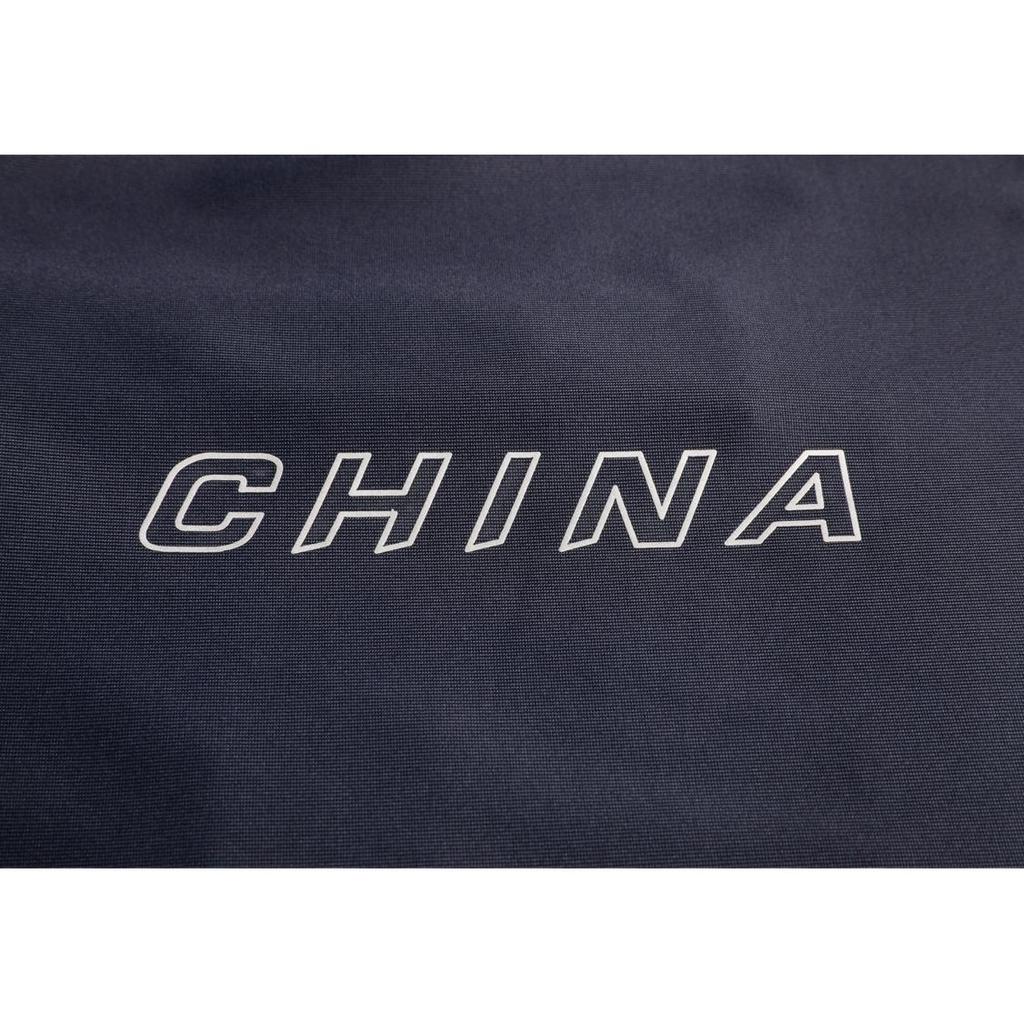 Li-Ning Мужская рубашка поло с коротким рукавом и принтом в виде национального флага и букв синего цвета APLS231-1