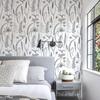 Белые Эскизные Листья ПВХ Обои Ретро Простые Домашний Декор Водонепроницаемая Контактная Бумага Шикарные Цветы Съемные Обои