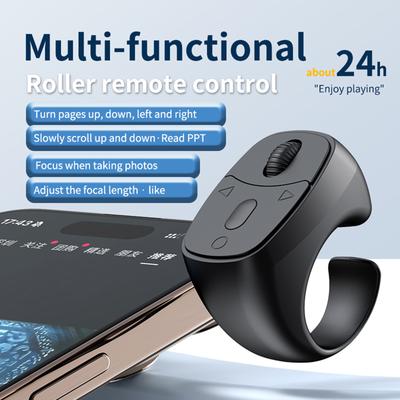 Беспроводное кольцо-пульт для пальца, перелистыватель страниц, Bluetooth 5.3, кольцо для прокрутки для мобильного телефона, беспроводная кнопка спуска камеры, селфи