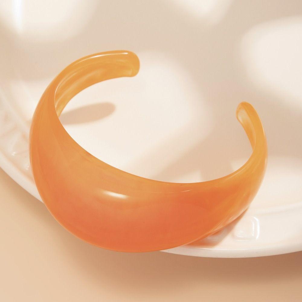 Smudging Acrylic Open Bangle Bohemian Retro  Hand Ring Simple Irregular Wide Bracelet  Decoration