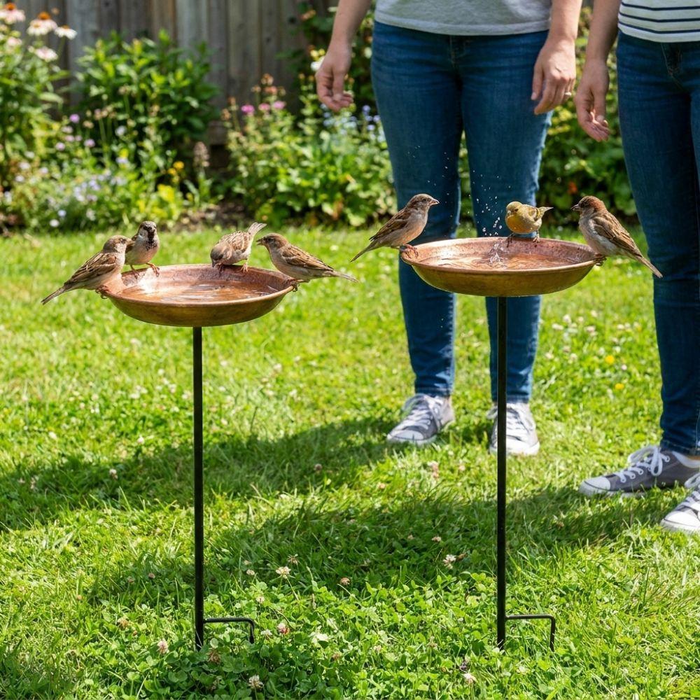 Retro Style Bird Water Drinker Large Capacity Bird Feeding Station  Backyard Use