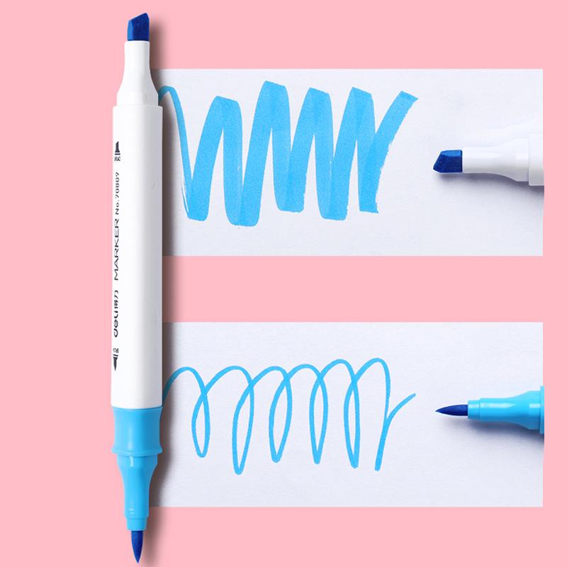 Double Head Soft Head Marker Water Based Marker Set Painting Marker Student Marker Pen 24/36/48/64 Colors Triangular Marker