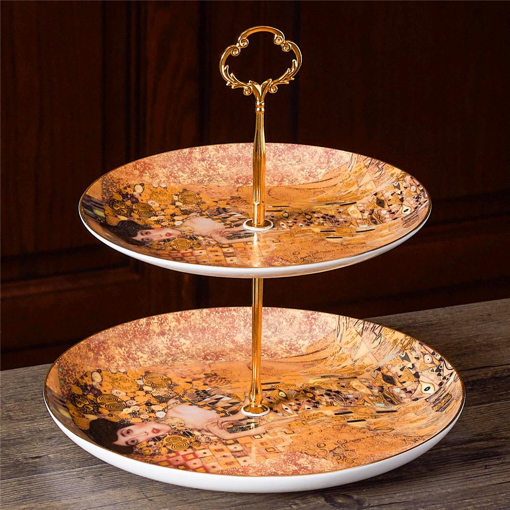 Gustav Klimt Adela Bone China Coffee Servis Роскошный фарфоровый чайный сервиз Чашка с блюдцем Керамический чайник Сливочник Сахарница Молочник Coffeewa