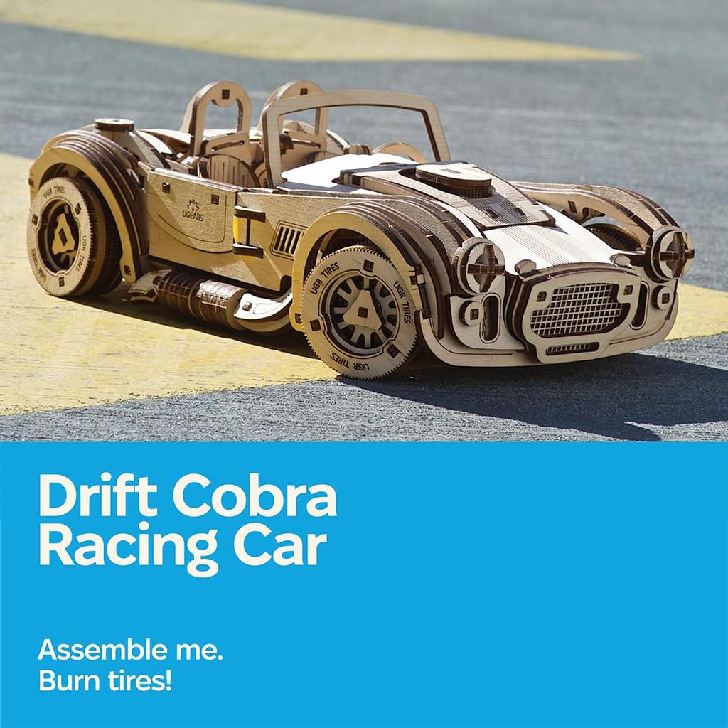 Деревянная 3D-модель Ugears Drift Cobra Racing Car 70161, без клея и инструментов, для взрослых и детей - -