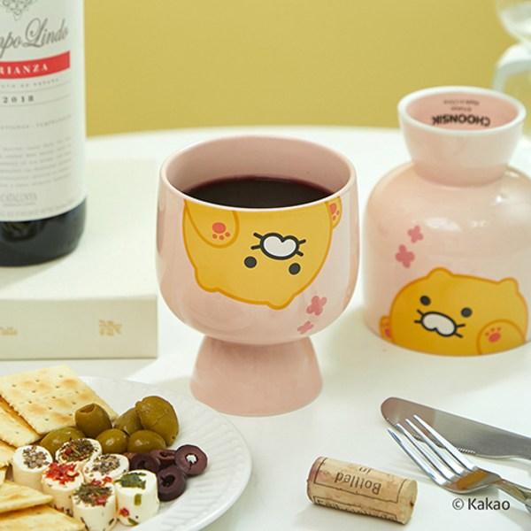 Керамический бокал Chunsik 360 мл, розовый, 1 штука, лучший персонаж Кореи