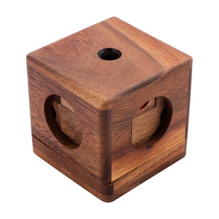 Casse-tête en bois - Engelhart - Dé enfermé - 9 pièces - Niveau difficile - 6,9 x 6,9 x 6,3 cm