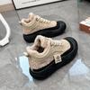 Hot Sales Women  Winter New Padded High-top Shoe Students Thick Bottom Casual Sneakers 2024 Chunky Lamb's Wool Cotton Shoes