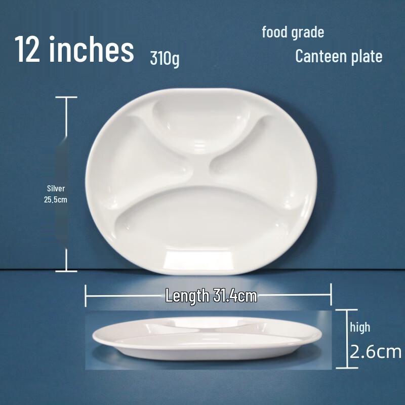 White Melamine Divided Dinner Plates & Sets